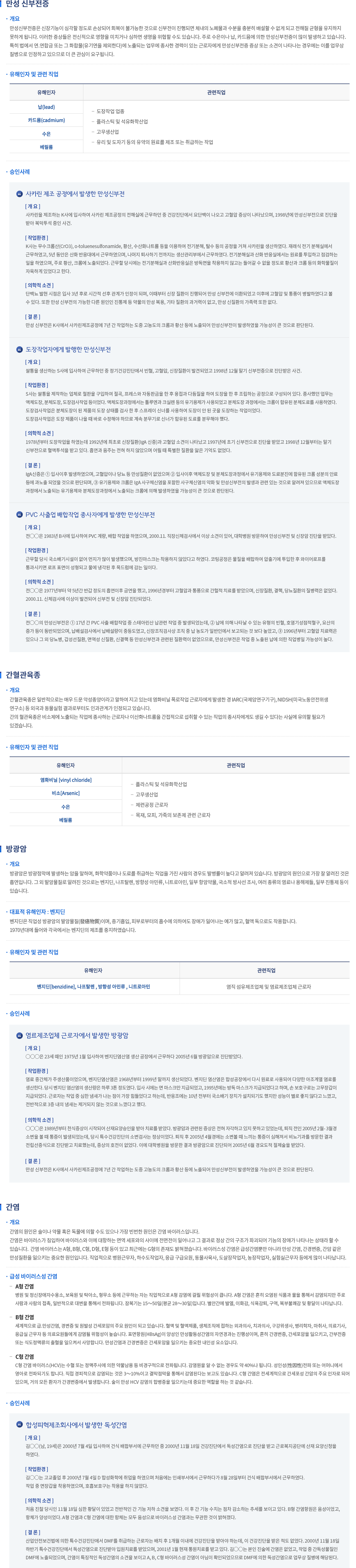 기타 직업성암 내용